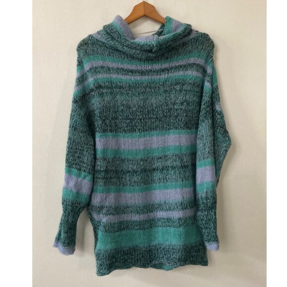 Free People Candy Stripe Tunic Waterfalls Alpaca Wool Sweater - Picture 11 of 14